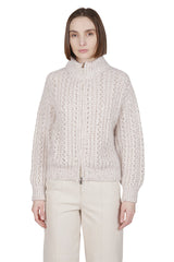 FULL ZIP COTTON KID MOHAIR SILK LUREX SWEATER