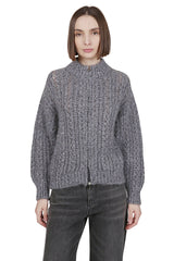 FULL ZIP COTTON KID MOHAIR SILK LUREX SWEATER