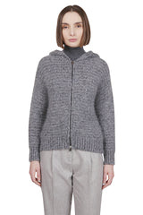 FULL ZIP COTTON KID MOHAIR SILK LUREX SWEATER