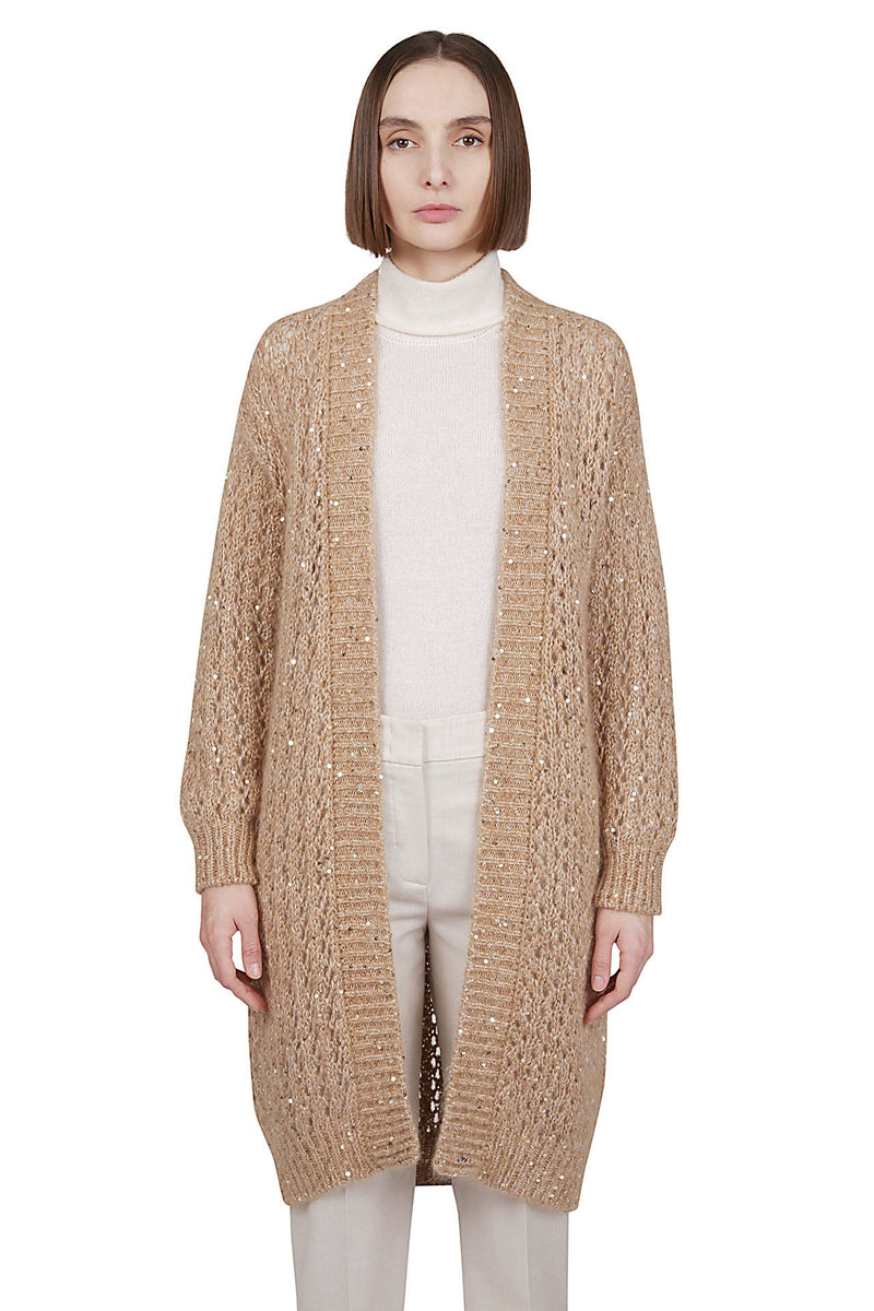 COTTON CARDIGAN KID MOHAIR SILK LUREX