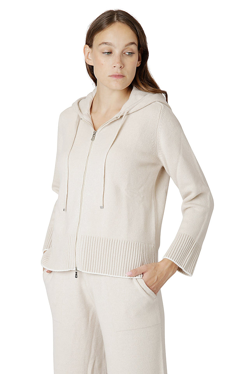 CASHMERE HOODIE WITH TIPPING