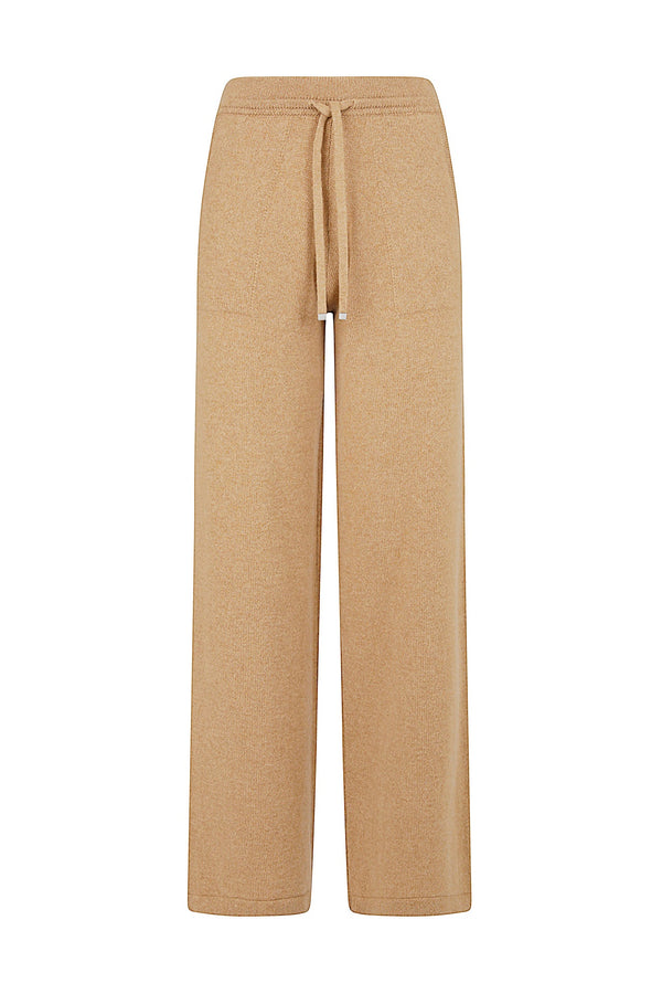 CASHMERE DRAWSTRING PANTS WITH TIPPING