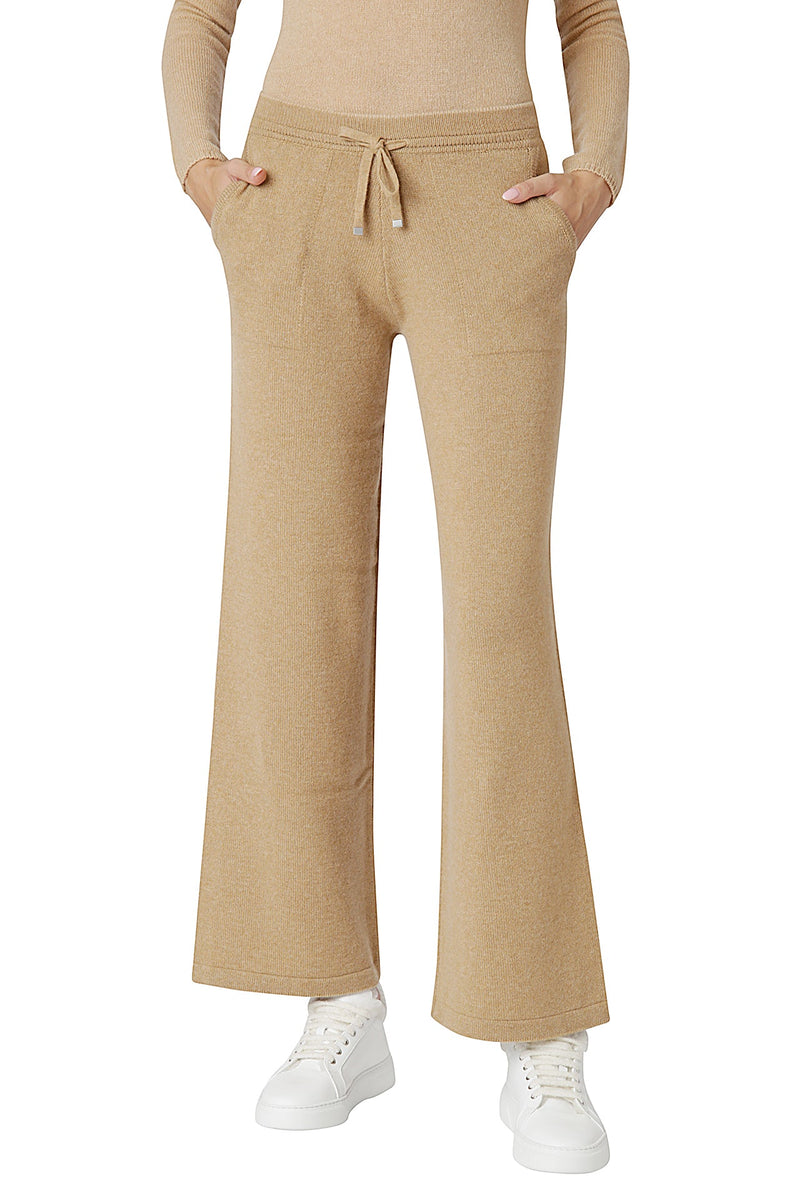 CASHMERE DRAWSTRING PANTS WITH TIPPING