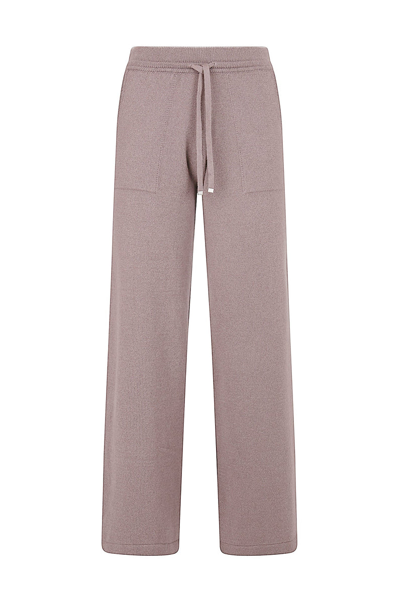 CASHMERE DRAWSTRING PANTS WITH TIPPING