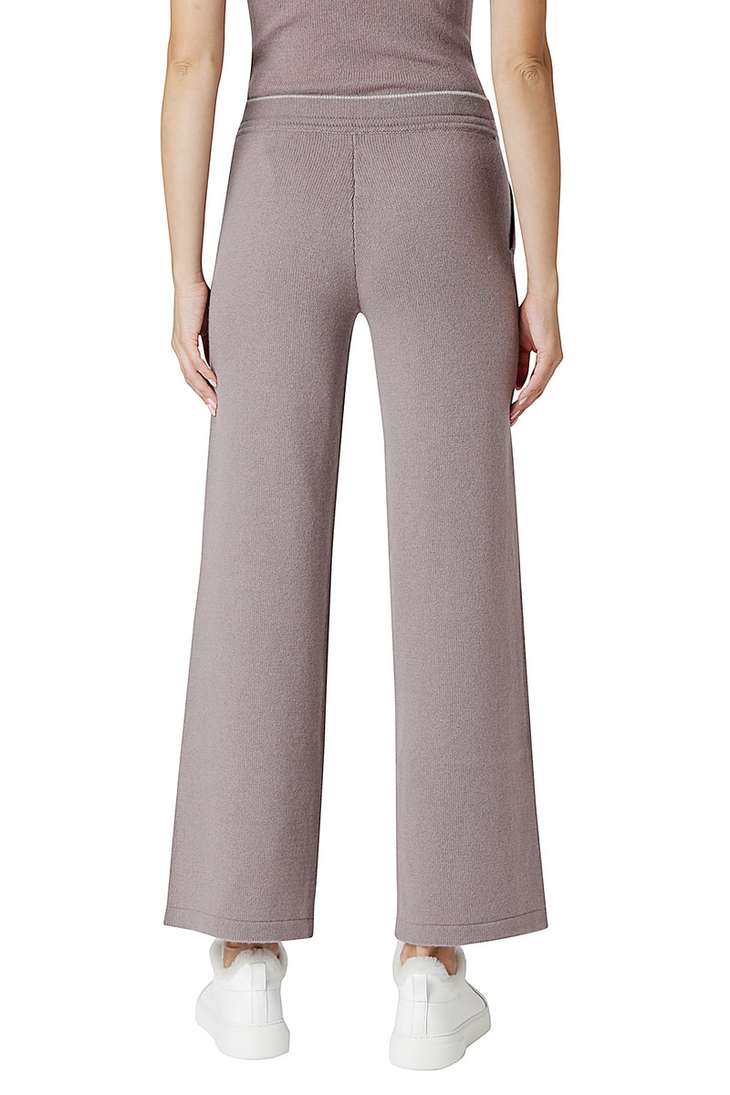 CASHMERE DRAWSTRING PANTS WITH TIPPING