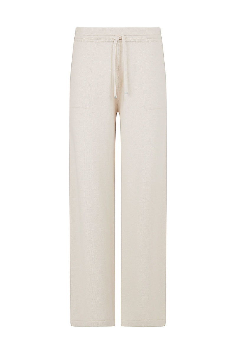 CASHMERE DRAWSTRING PANTS WITH TIPPING