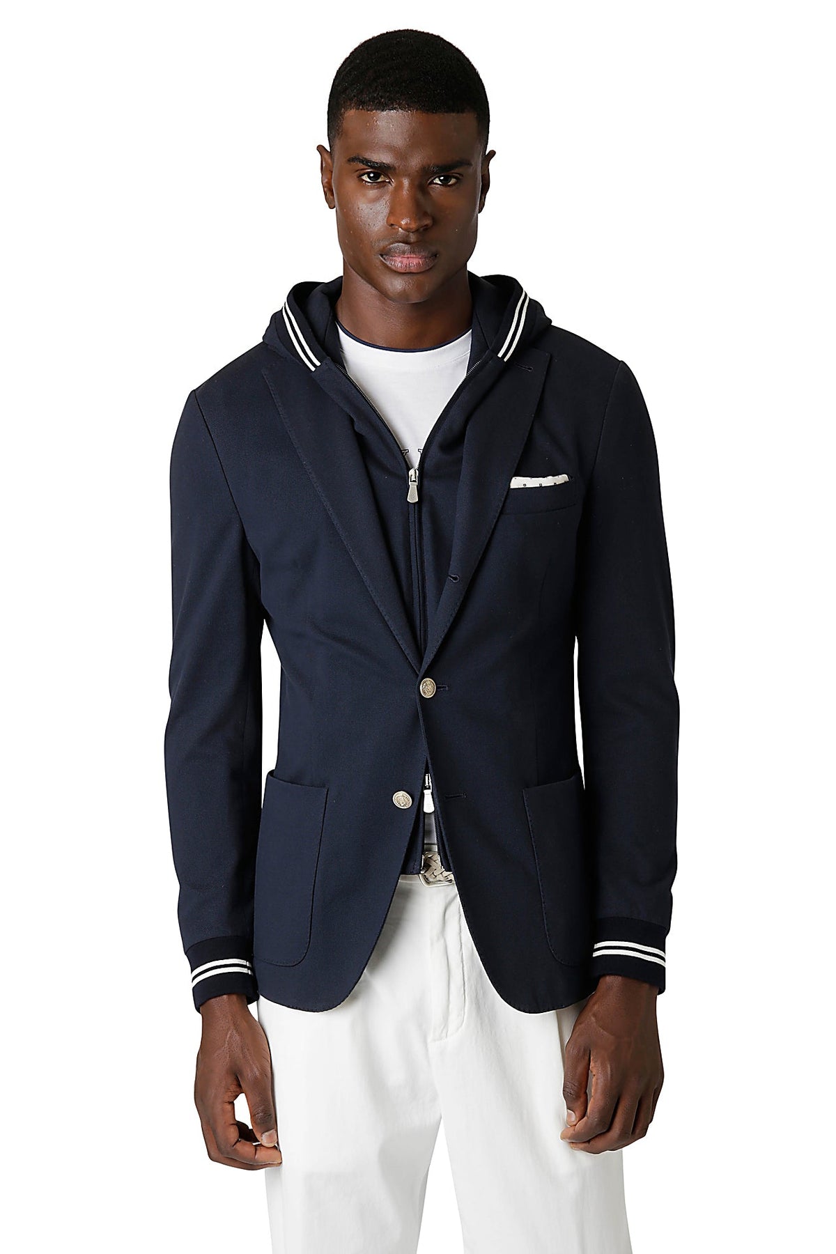 テーラードジャケット ELEVENTY NAVY BLUE COTTON BLAZER Eleventy Cotton Blazer | Blue | FARFETCH