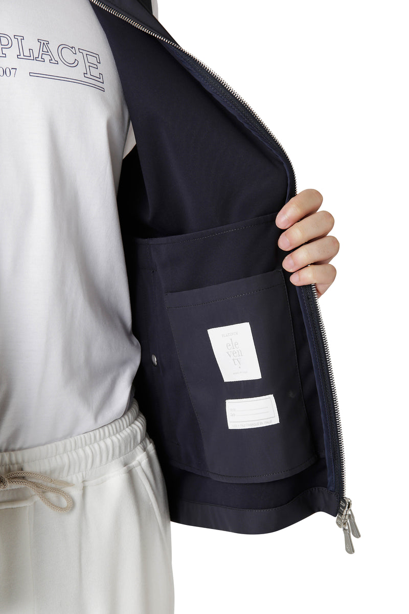 FULL ZIP VEST WITH STANDING NECK