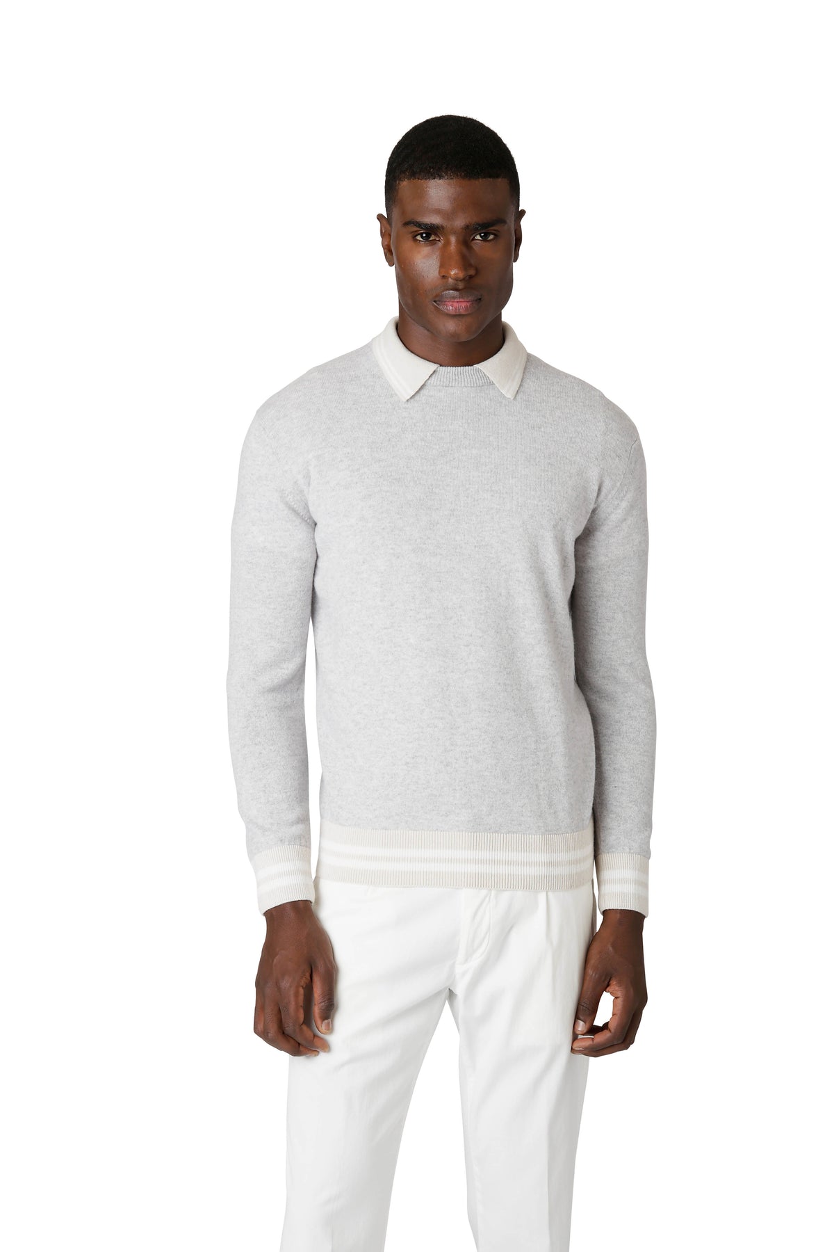 【関税&送料込】Eleventy Sweaters $795 eleventy FULL-ZIP BOMBER SWEATSHIRT | GREY SAND