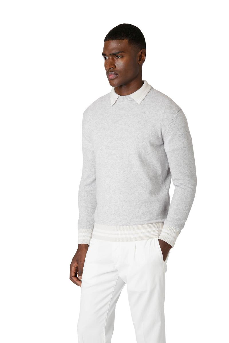 CREWNECK SWEATER POLO COLLAR