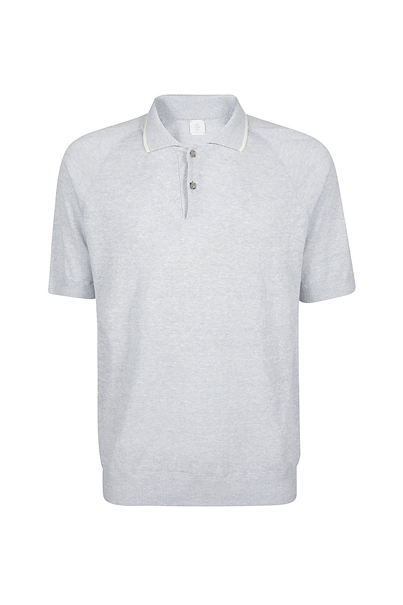 MOULINE' LINEN KNIT POLO SHIRT