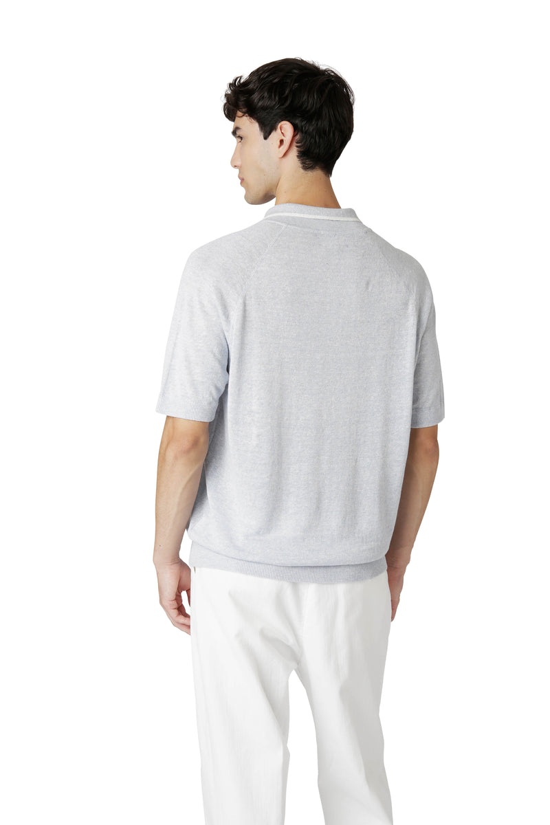 MOULINE' LINEN KNIT POLO SHIRT