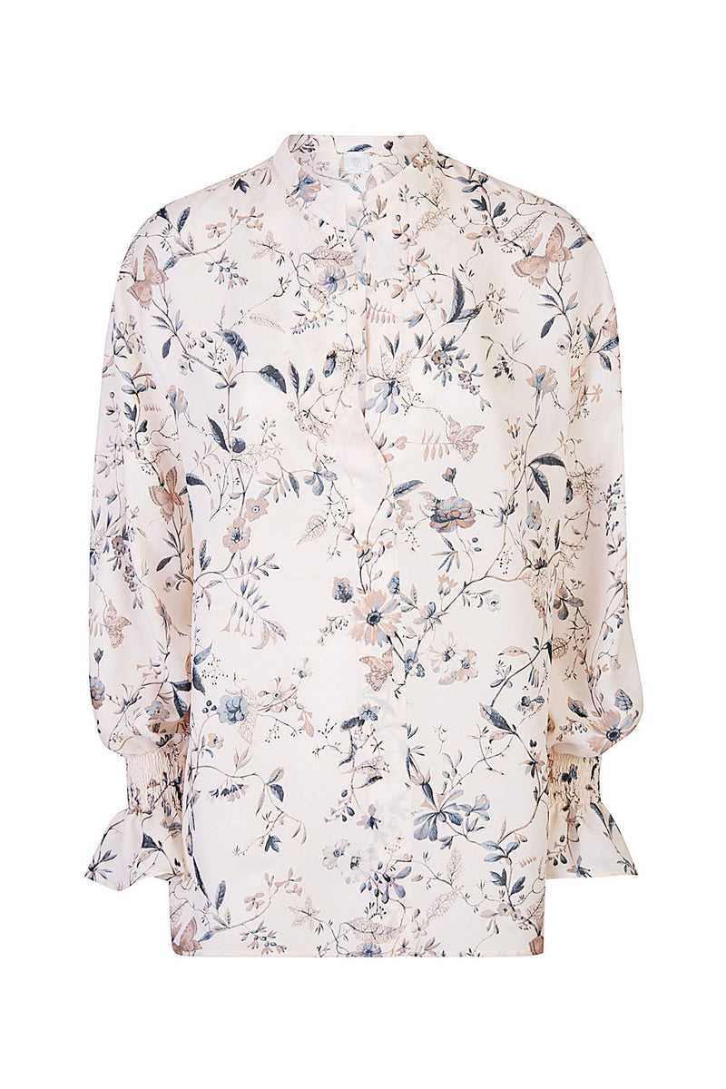 PRINTED MANDARIN COLLAR SHIRT