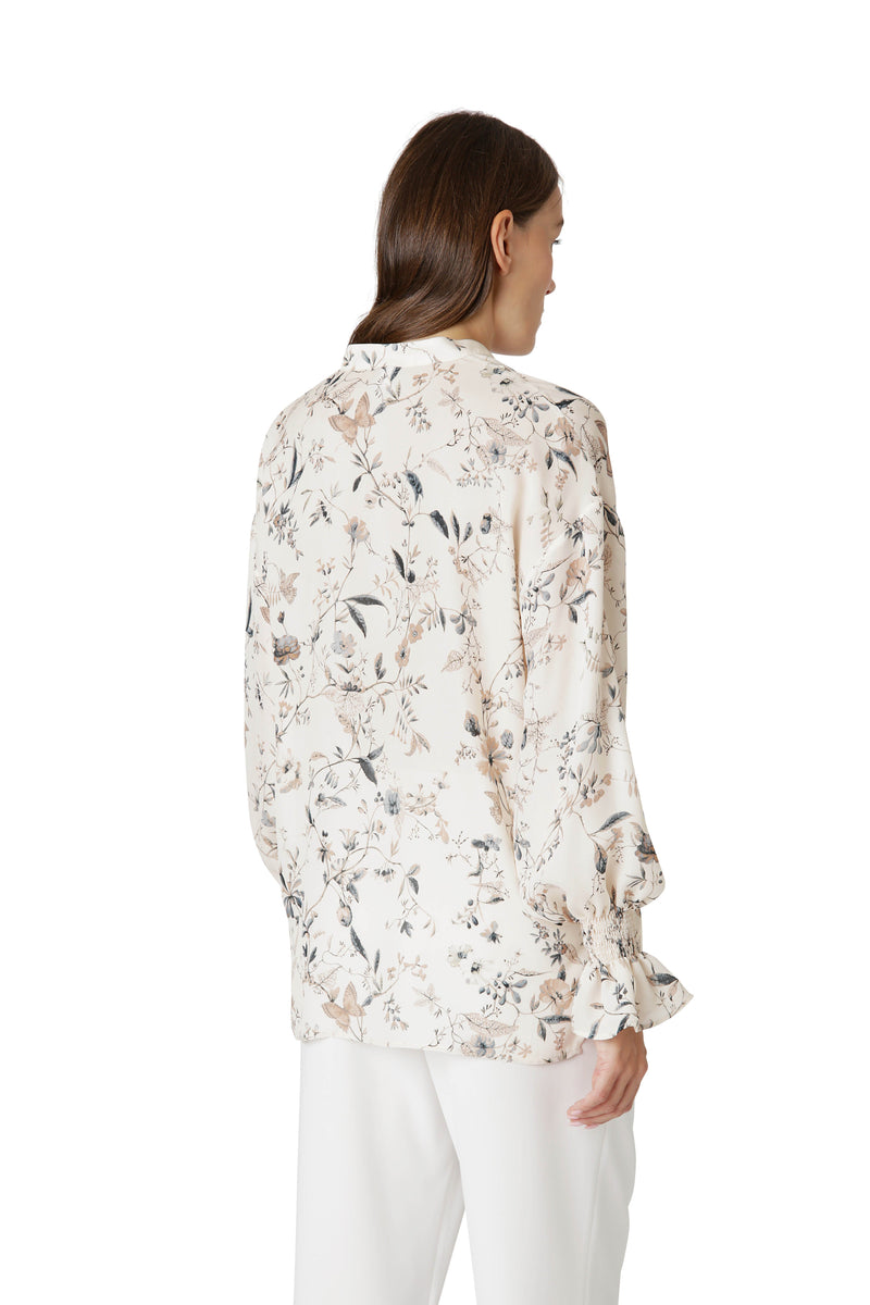 PRINTED MANDARIN COLLAR SHIRT