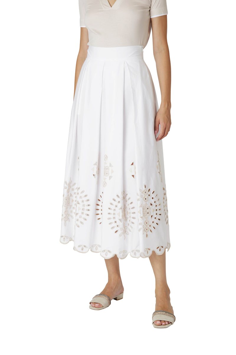 MIDI SKIRT WITH EMBROIDERY