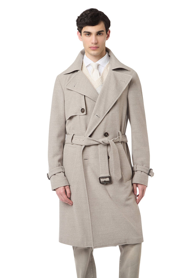 DOUBLE-BREASTED COAT WITH BELT