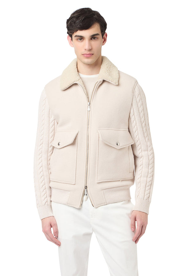 JACKET WITH SHEARLING LINING
