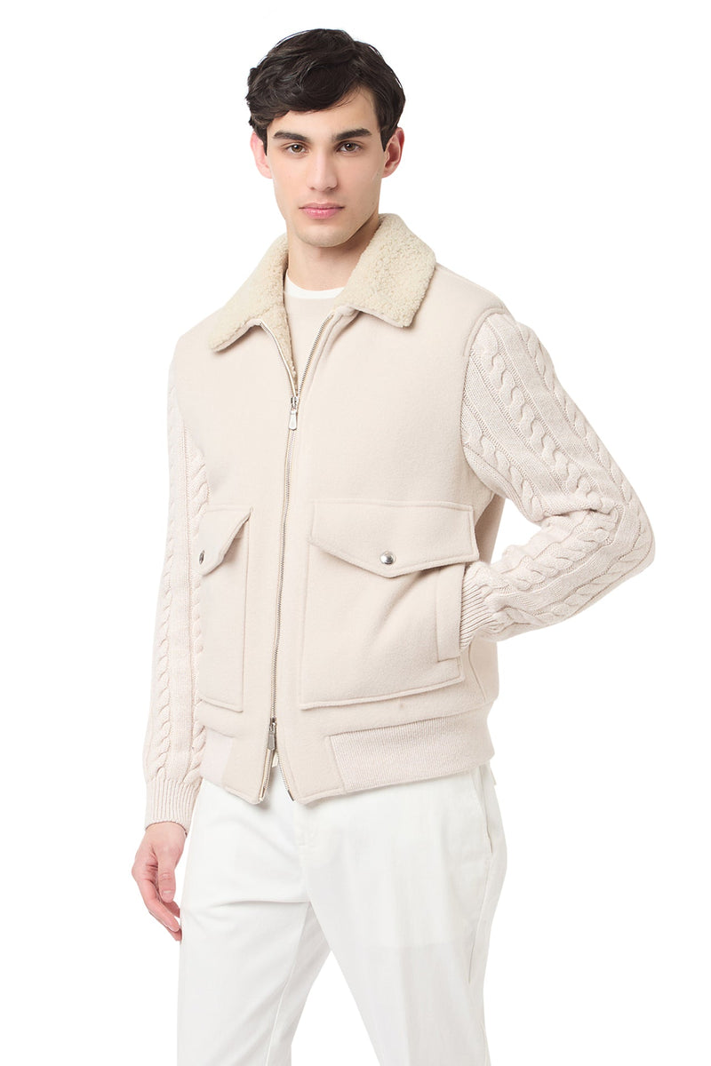JACKET WITH SHEARLING LINING