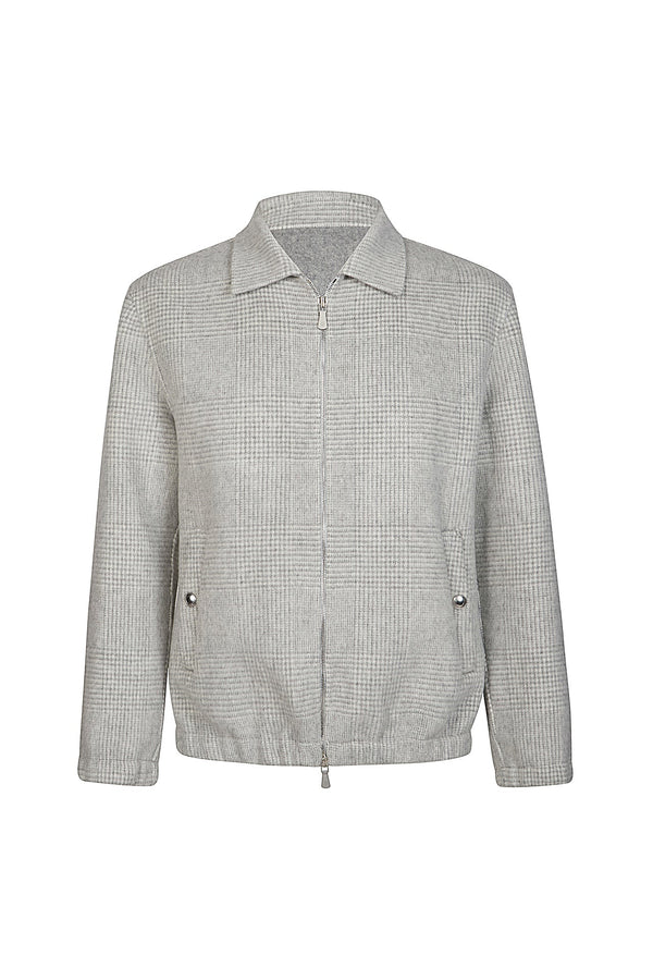 FULL ZIP BOMBER JACKET WITH SHIRT COLLAR