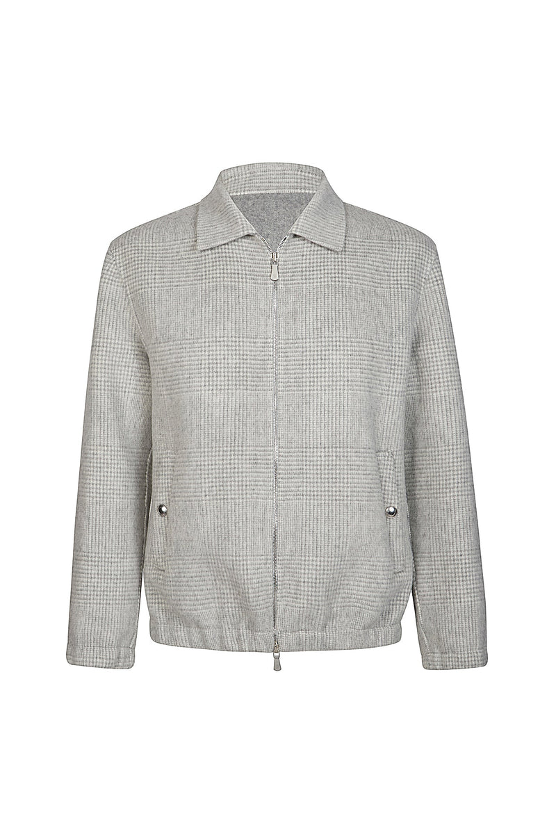 FULL ZIP BOMBER JACKET WITH SHIRT COLLAR