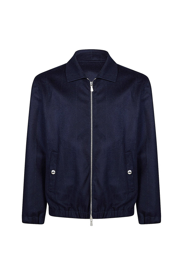 FULL ZIP BOMBER JACKET WITH SHIRT COLLAR