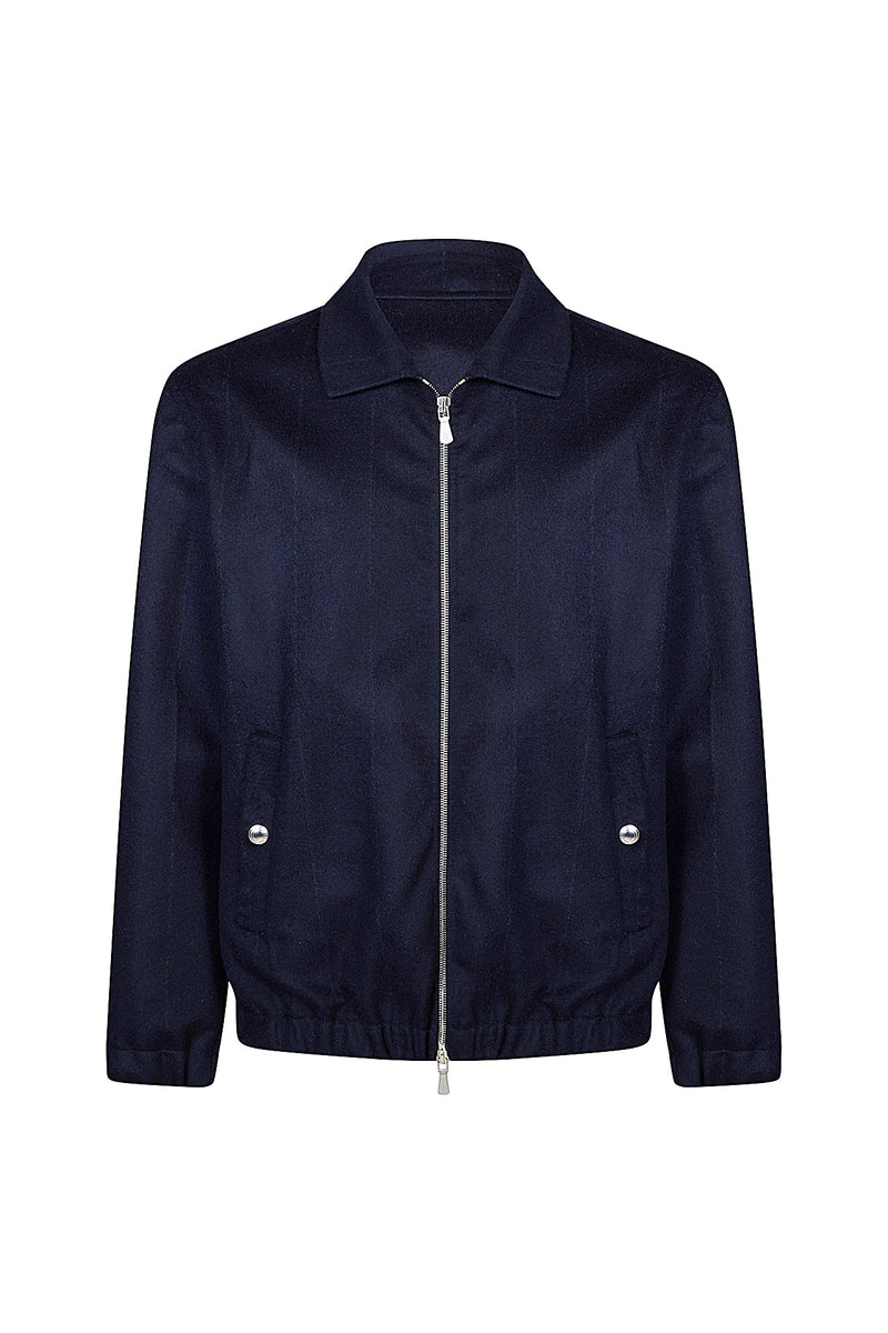 FULL ZIP BOMBER JACKET WITH SHIRT COLLAR