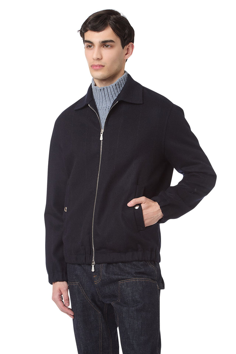 FULL ZIP BOMBER JACKET WITH SHIRT COLLAR
