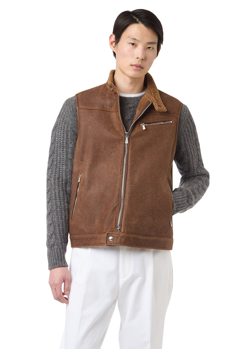 BIKER SHEARLING VEST
