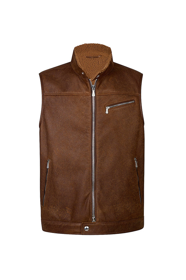 BIKER SHEARLING VEST