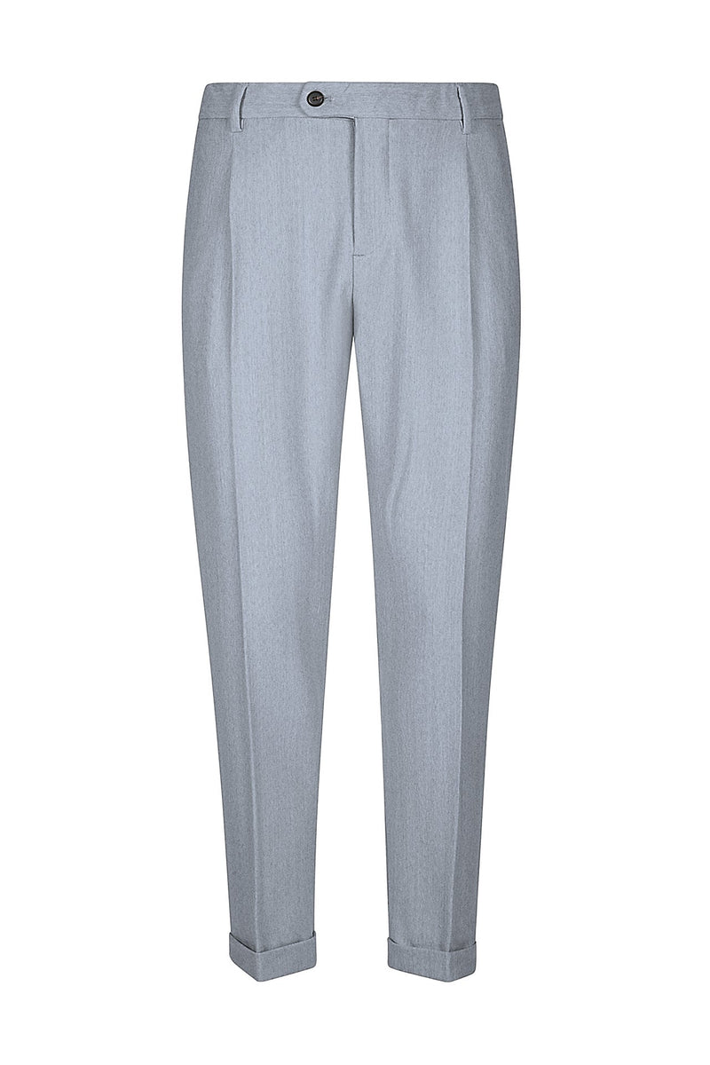 ELASTICATED PENCED TROUSERS