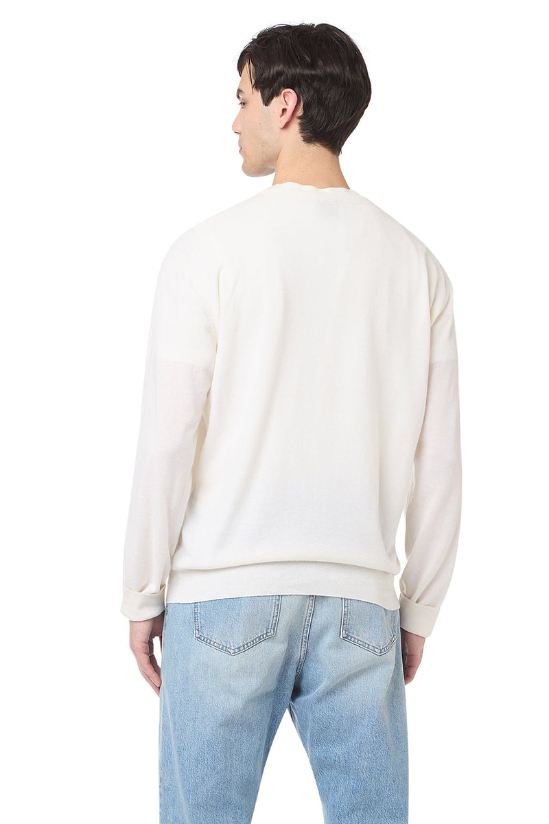 CREW NECK DOUBLE COLLAR SWEATER