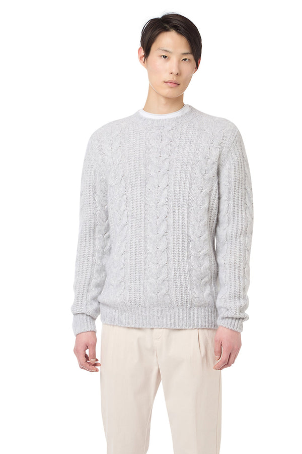 CREW NECK BRAID SWEATER