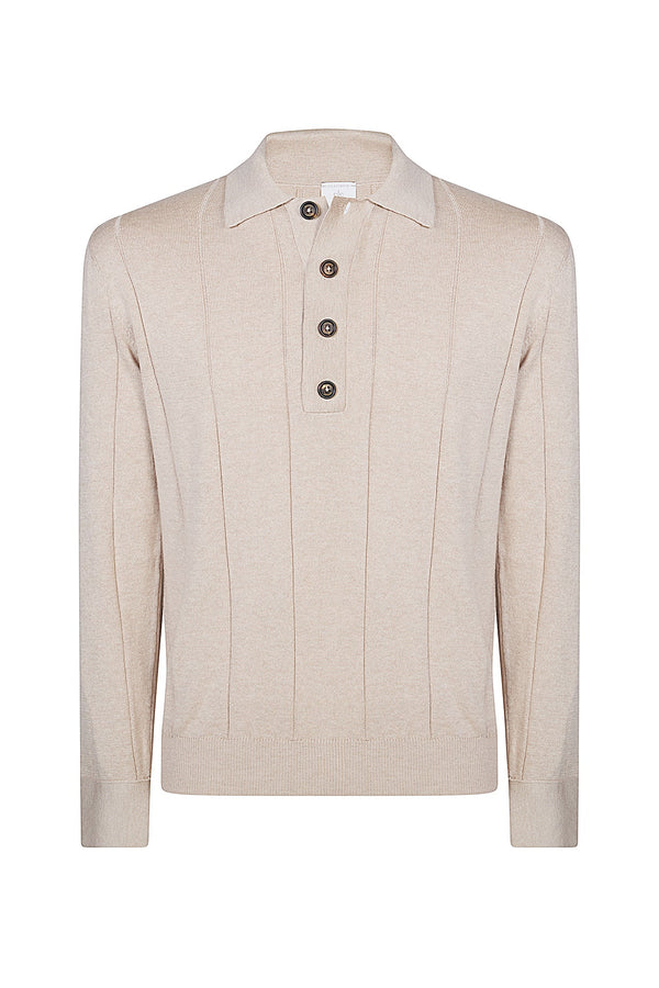 COTTON CASHMERE KNITTED POLO