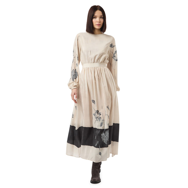 PRINTED LONG SLEEVE DRESS