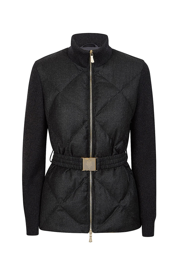 BI-MATERIAL BELT JACKET