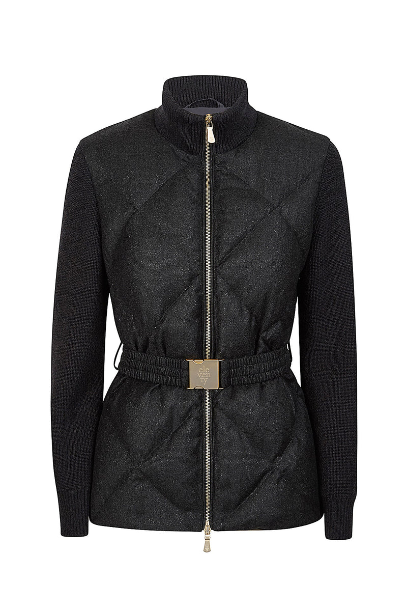 BI-MATERIAL BELT JACKET