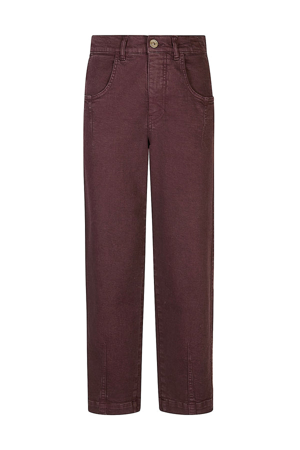 Denim trousers with pleats