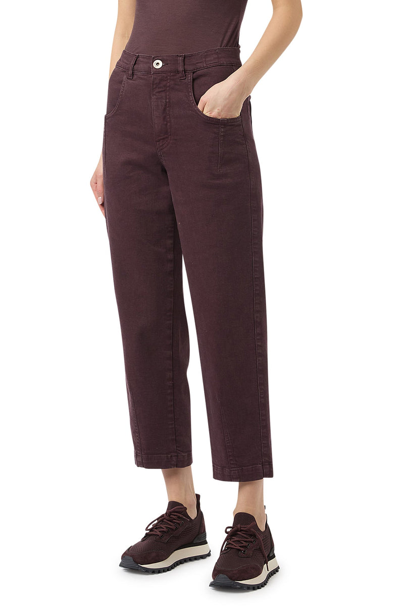 DENIM TROUSERS WITH PLEATS