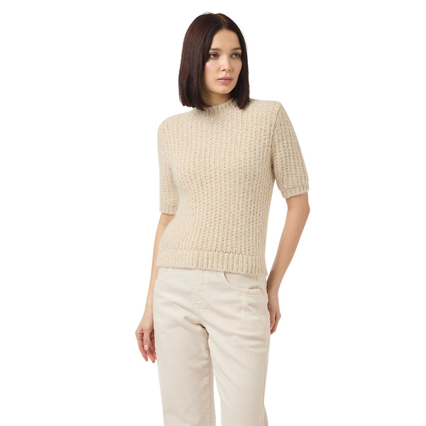 CREW NECK SHORT SLEEVE SWEATER