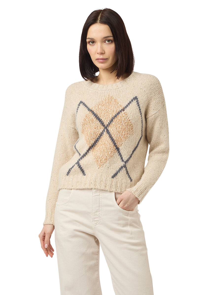 CREW NECK ALPACA WOOL CASHMERE SWEATER