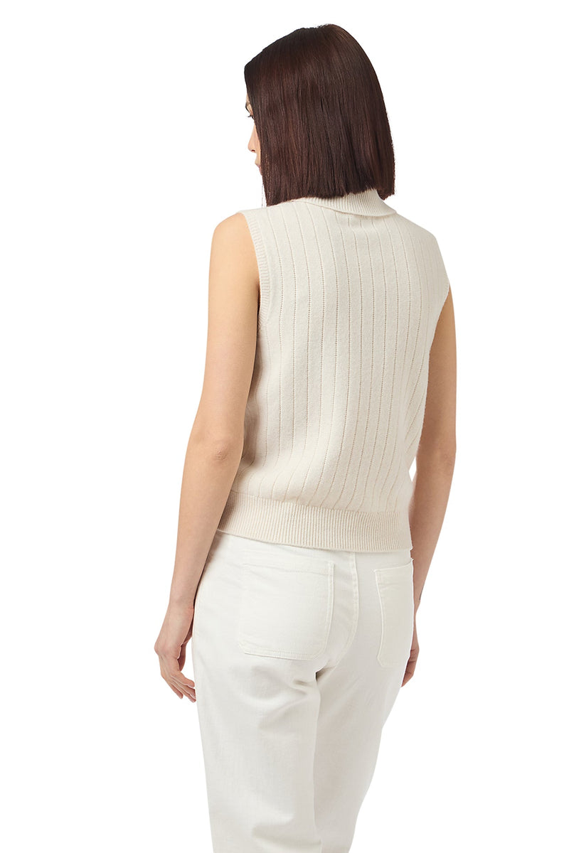 RIBBED SLEEVELESS SWEATER