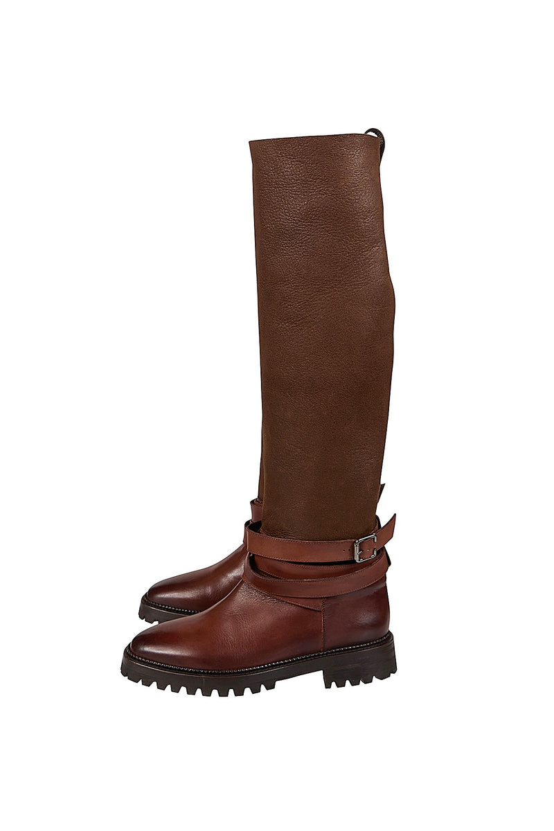 SHEEPSKIN CALF LEATHER BOOT WITH SHEEPSKIN LAMB