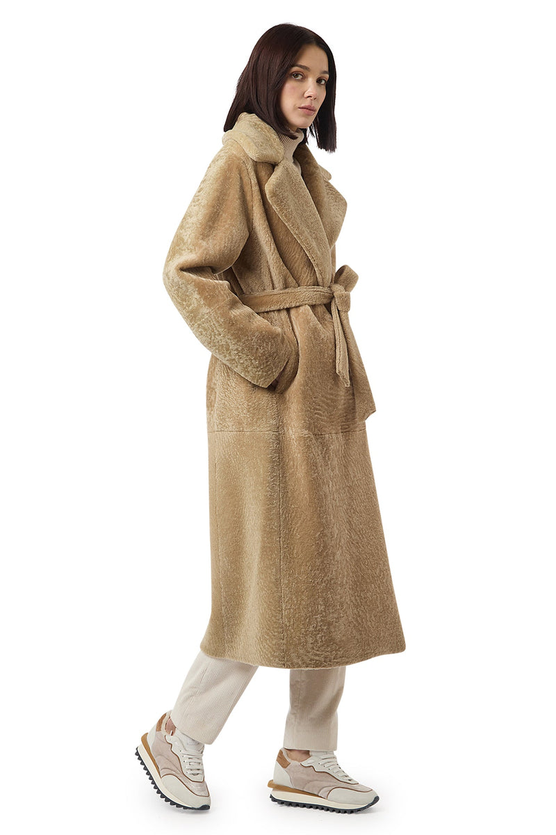 LONG SHEARLING COAT