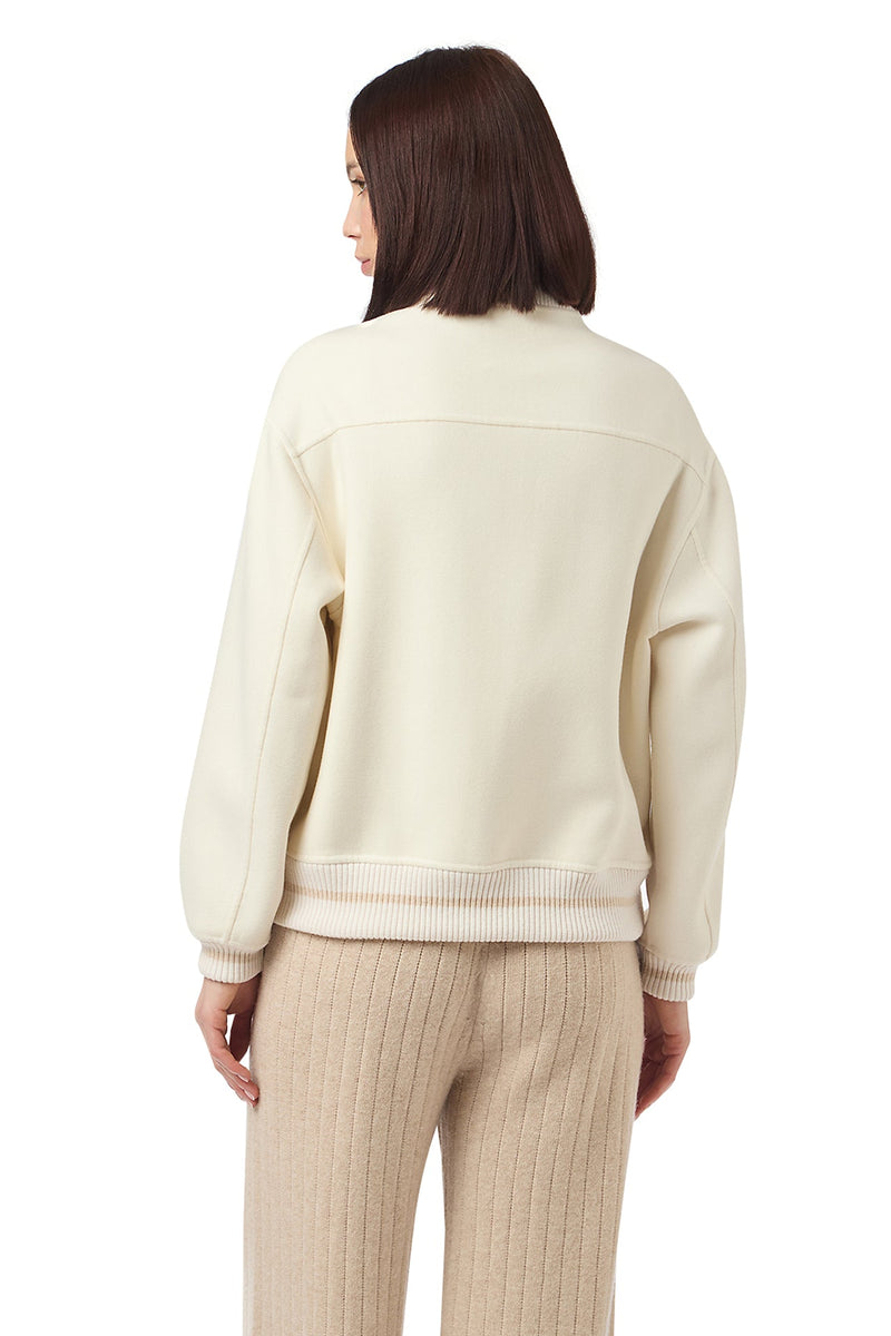 WOOL BOMBER JACKET WITH KNITTED PARTS
