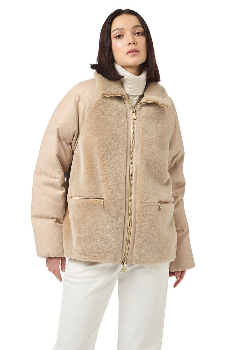 SHEARLING BOMBER JACKET SHEARLING + WOOL