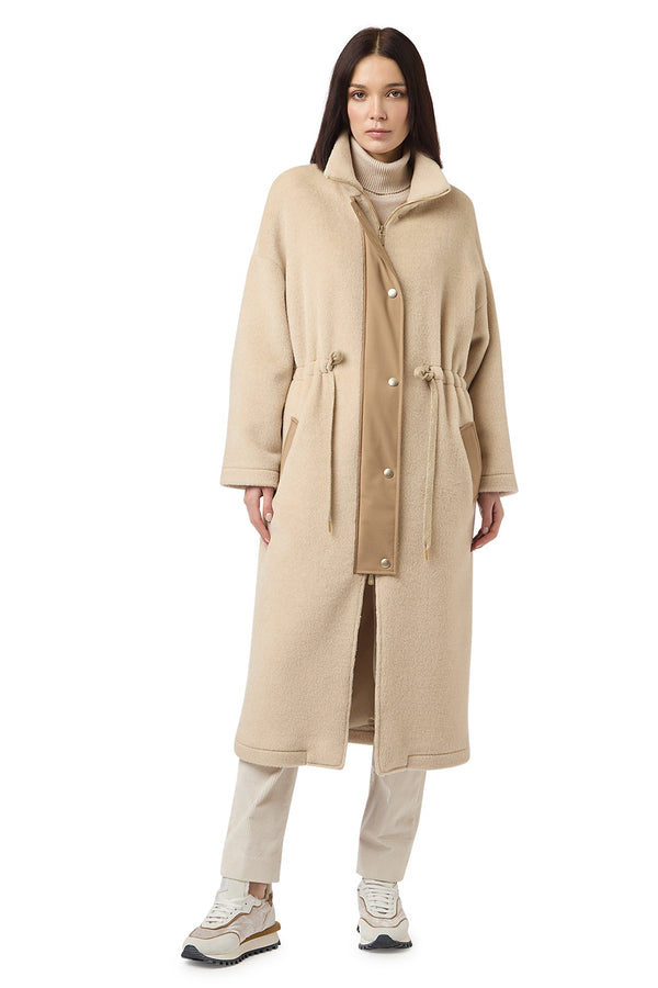 LONG BI-MATERIAL PARKA