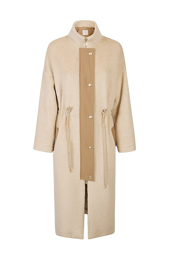 LONG BI-MATERIAL PARKA