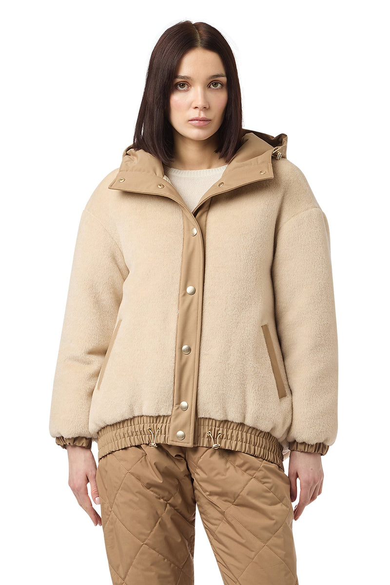 TECHNICAL FABRIC JACKET WITH ALPACA WOOL CASHMERE