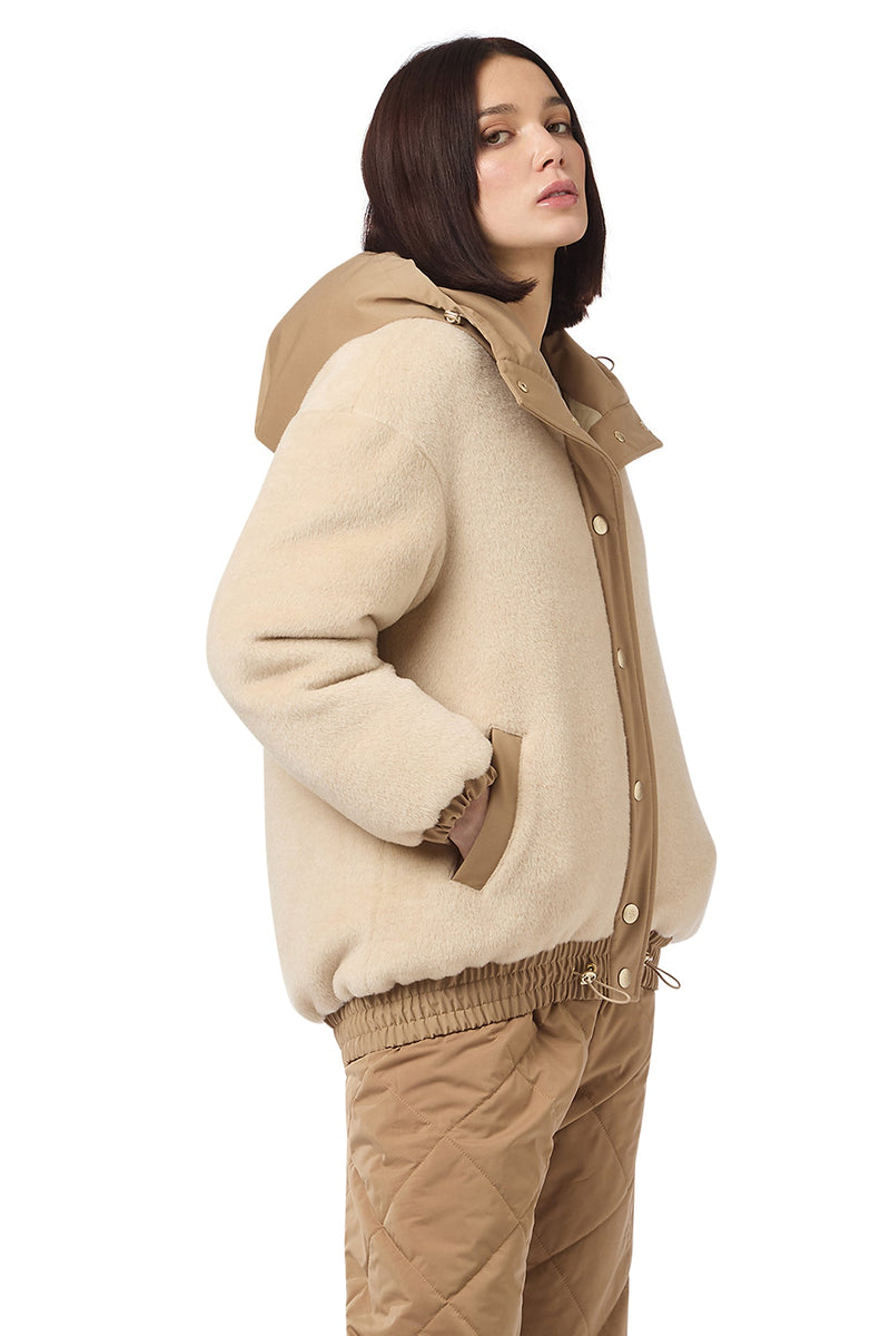 TECHNICAL FABRIC JACKET WITH ALPACA WOOL CASHMERE