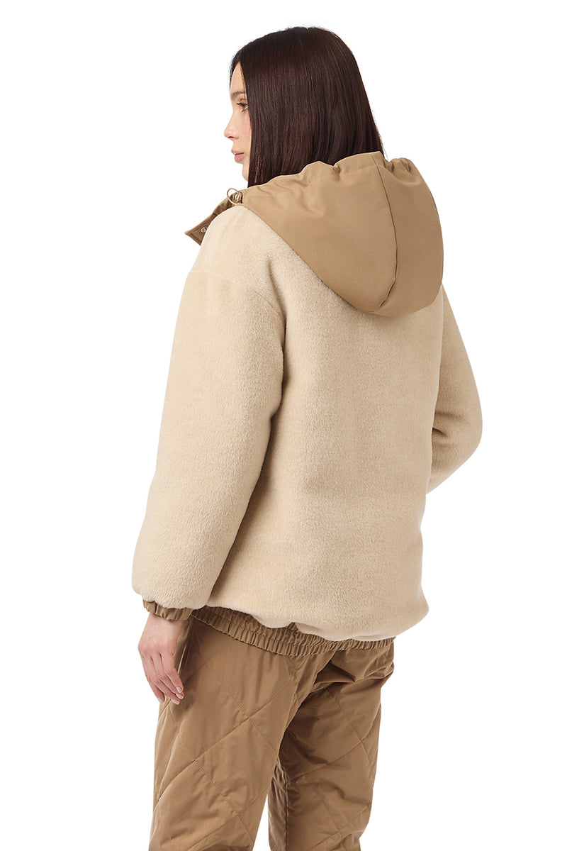 TECHNICAL FABRIC JACKET WITH ALPACA WOOL CASHMERE